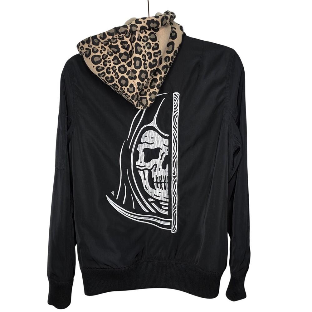 Lurking Class  Sketchy Tank Grim Reaper Leopard Hoodie Streetwear Jacket Size S